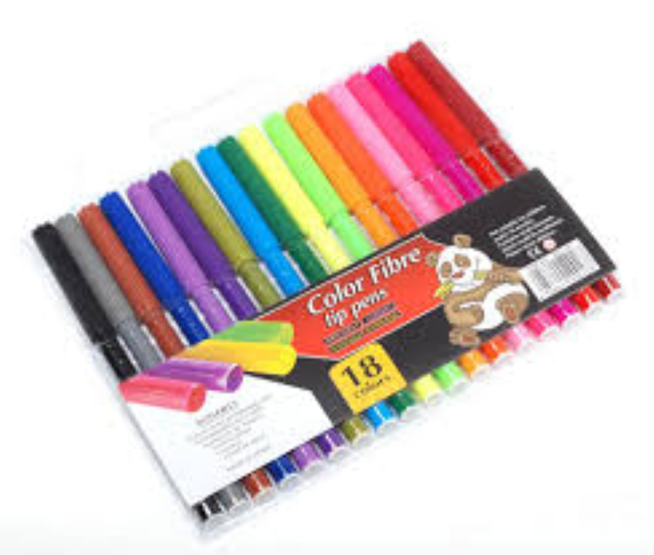 COLOR FIBRE TIP PENS 18PCS